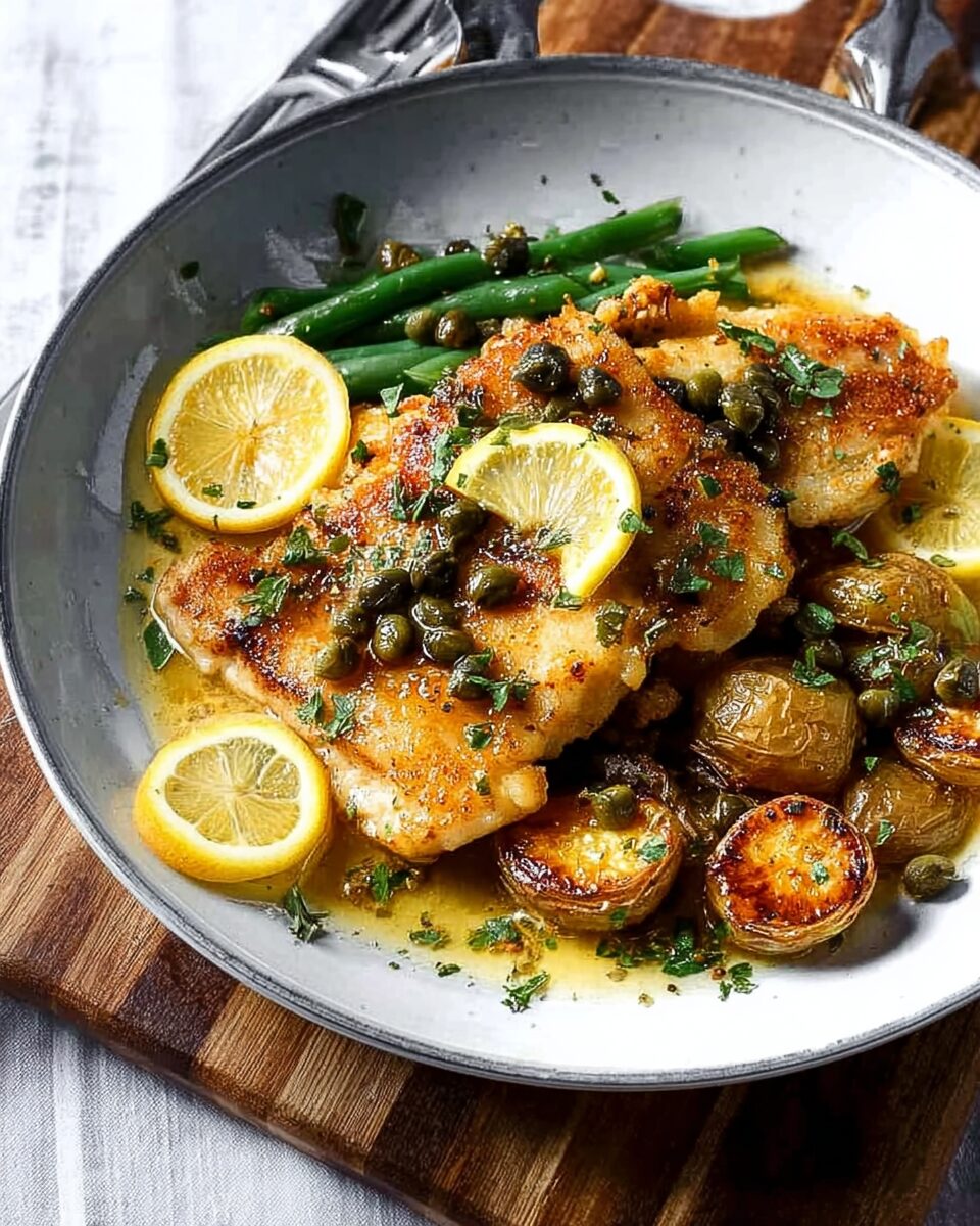 Fish Piccata with Crispy Smashed Potatoes