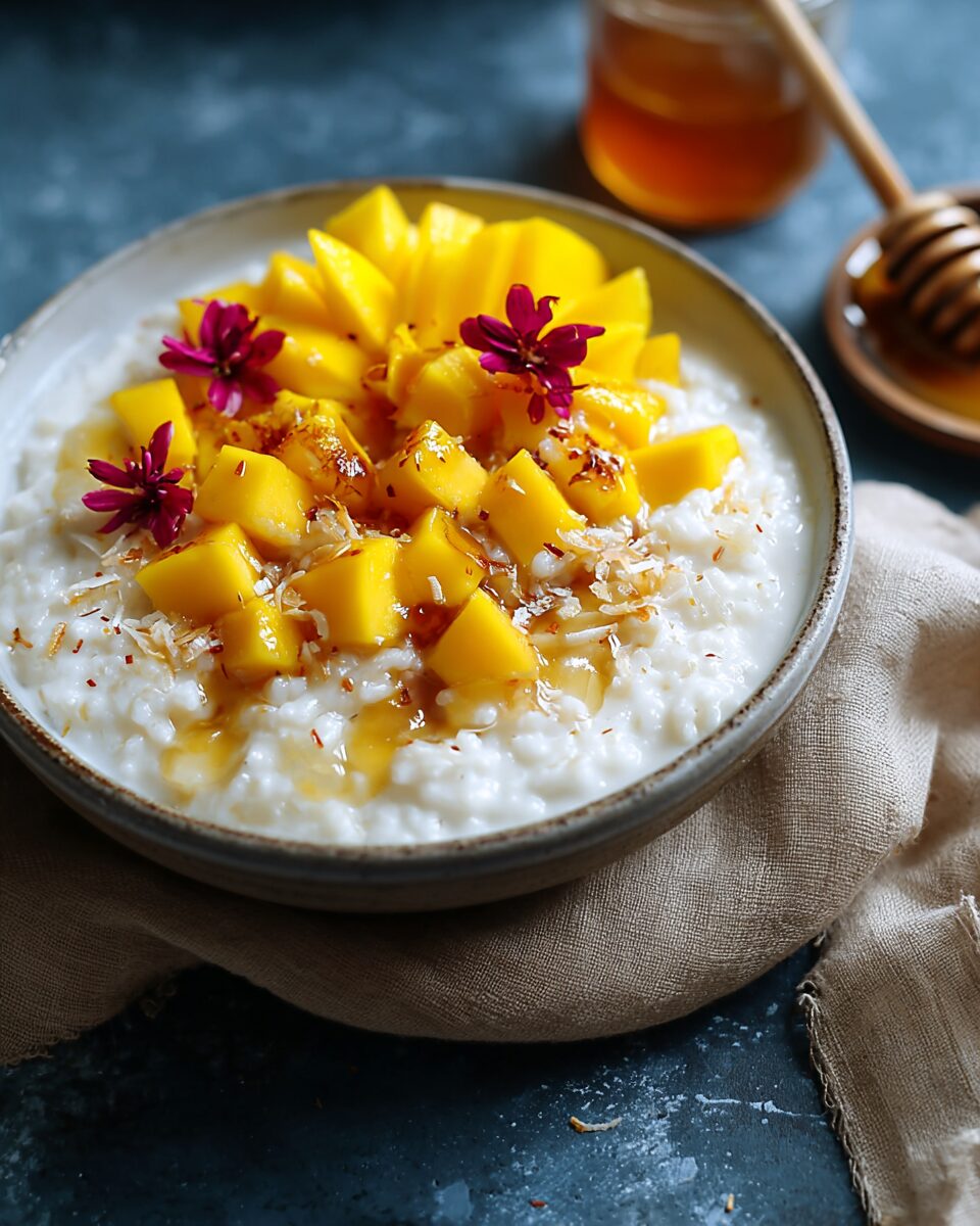 Coconut Mango Rice Pudding