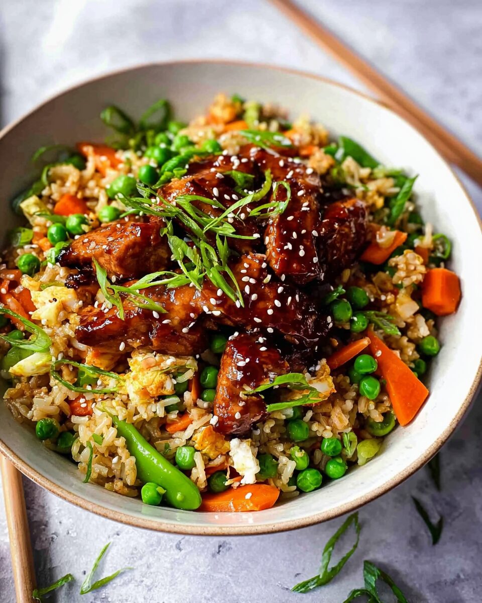 Sticky Chicken Vegetable Fried Rice
