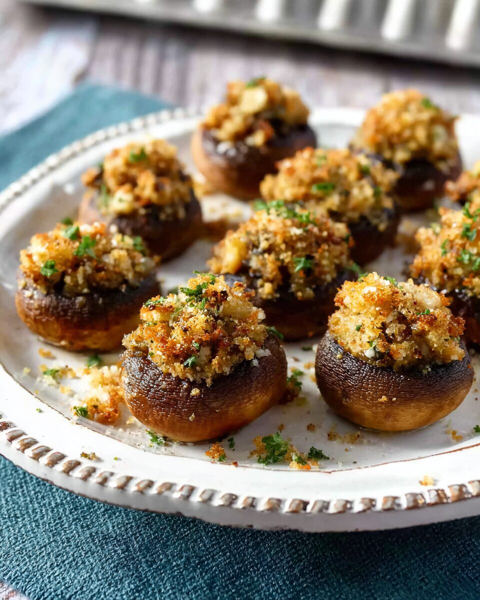 Panko Herb Stuffed Mushrooms