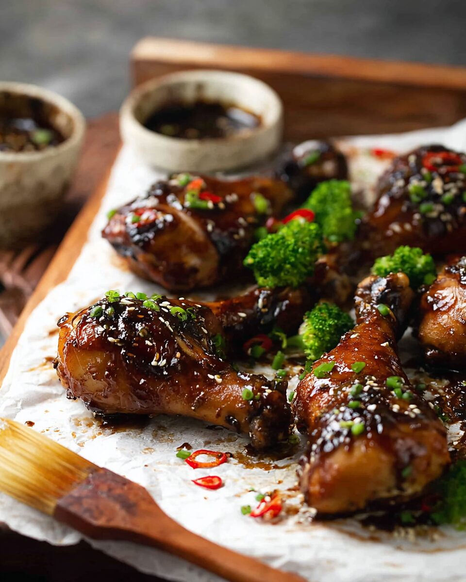 Sticky Chinese Plum Chicken Drumsticks