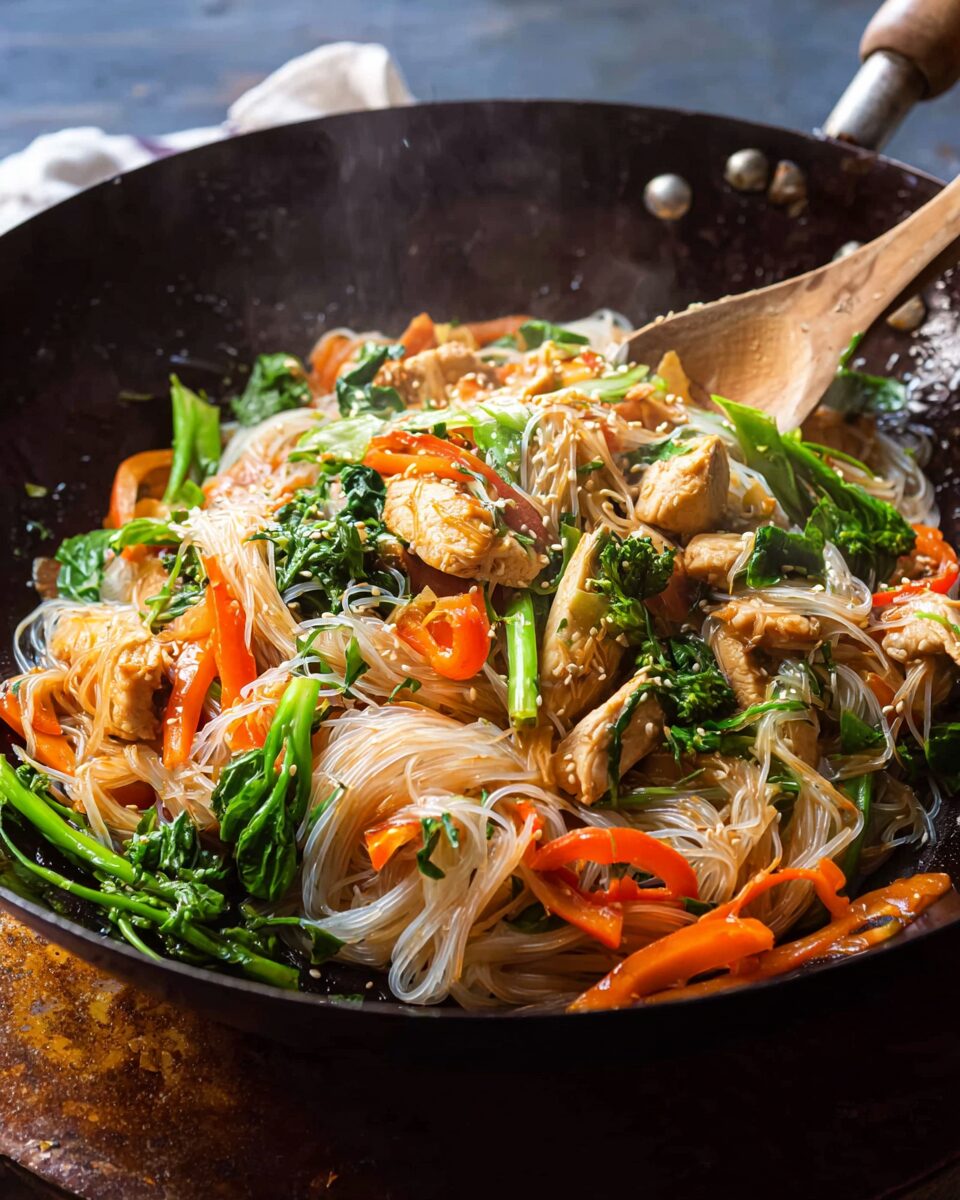 Chicken Stir Fry with Rice Noodles