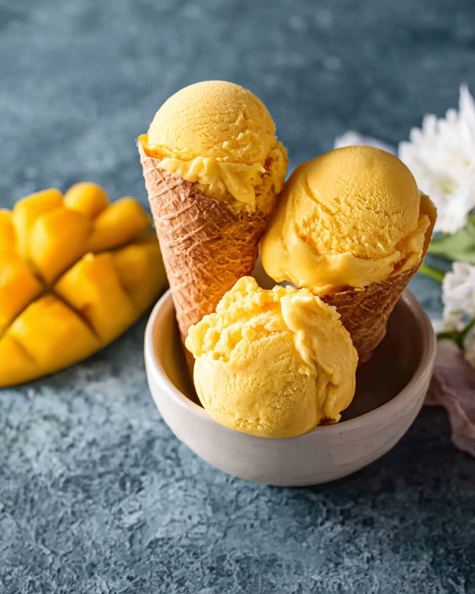 Homemade Mango Ice Cream