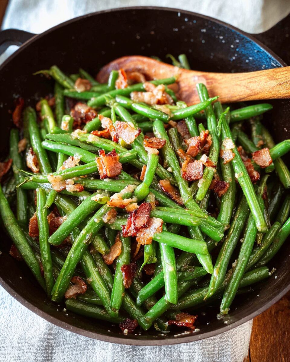 Bourbon Bacon Skillet Green Beans