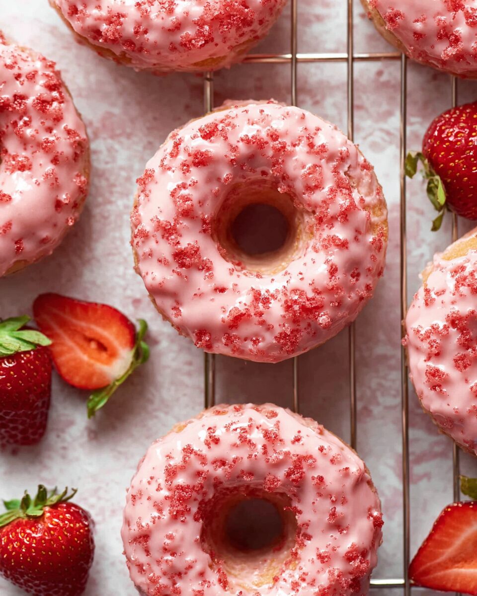 Strawberries and Cream Cake Mix Donuts