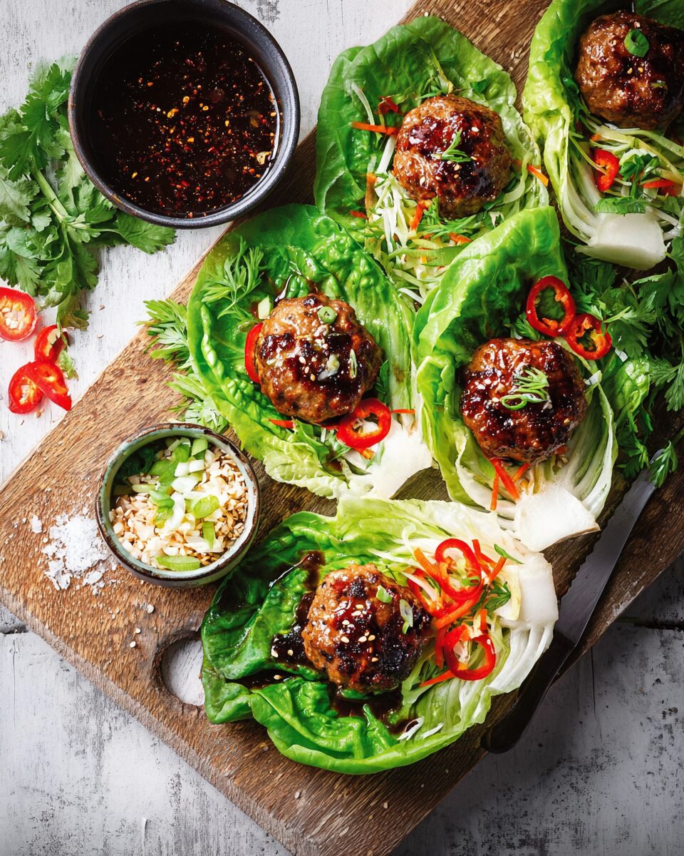 Sticky San Choy Bao Pork Rissoles