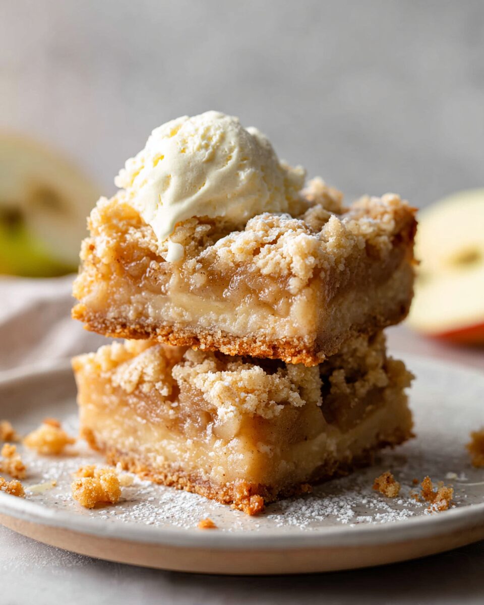 Warm and Cozy Apple Pie Bars with a Buttery Crust