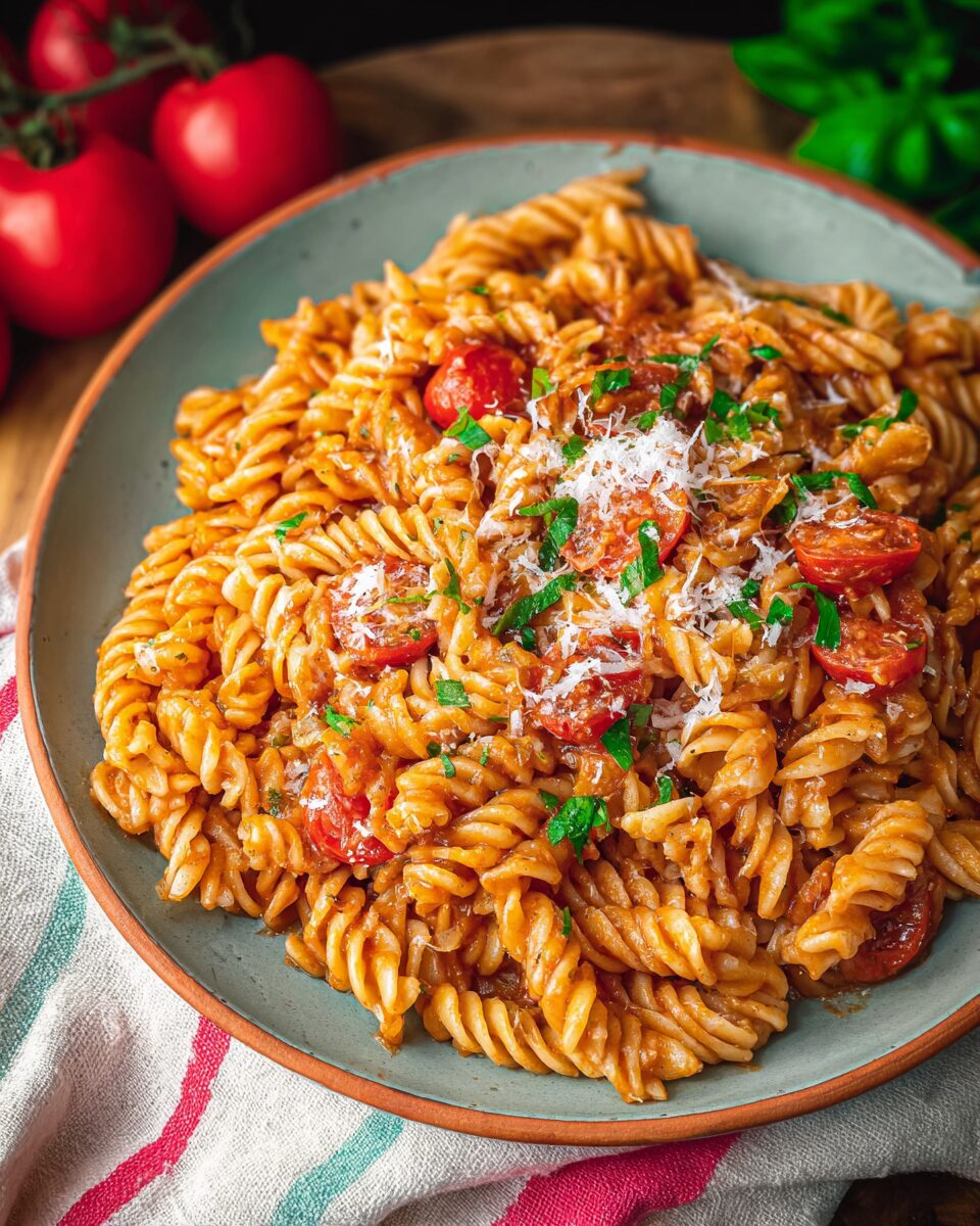 Hearty Tomato & Chickpea Pasta Delight