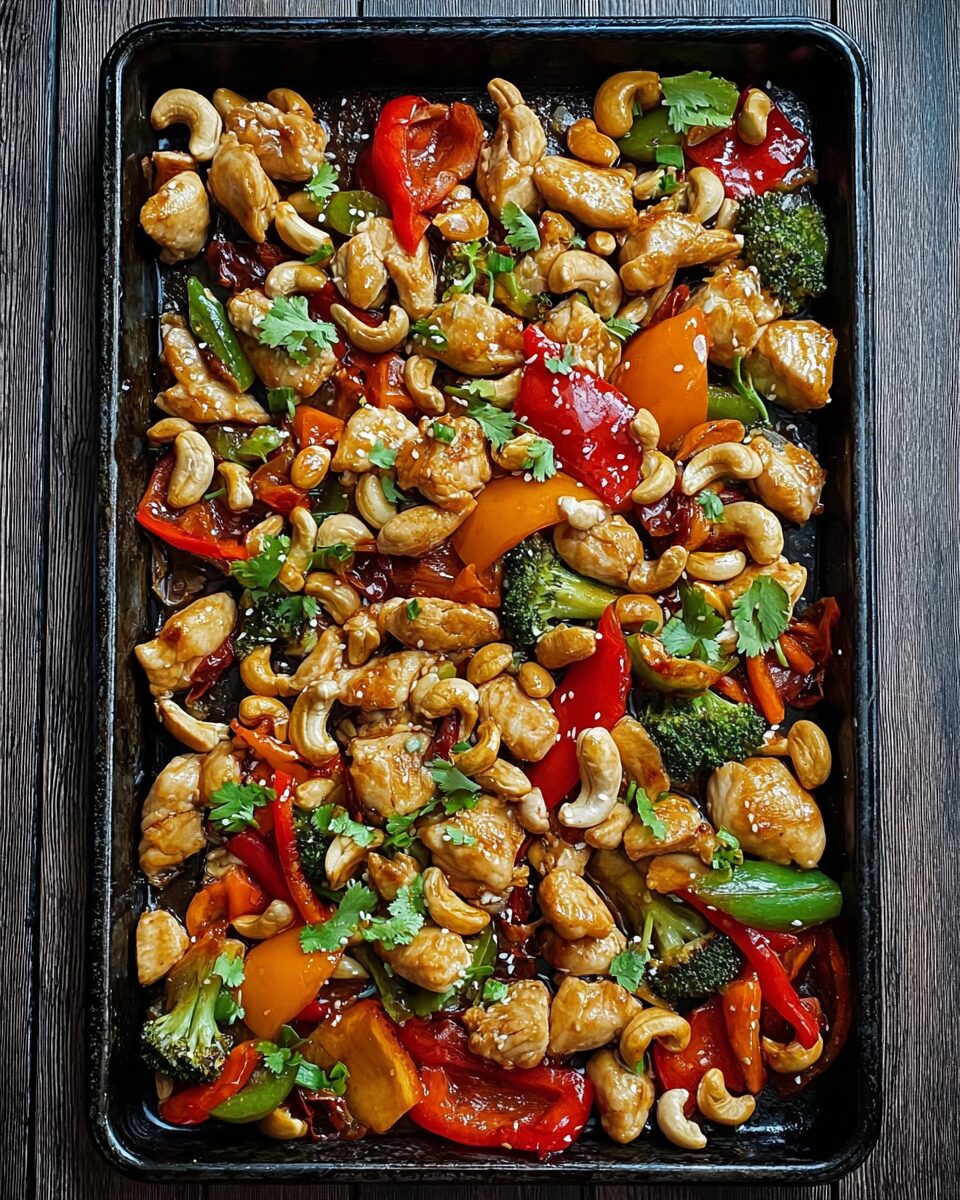 Easy Sheet Pan Cashew Chicken