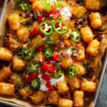 Crispy Tater Tot Nachos with Cheesy Toppings