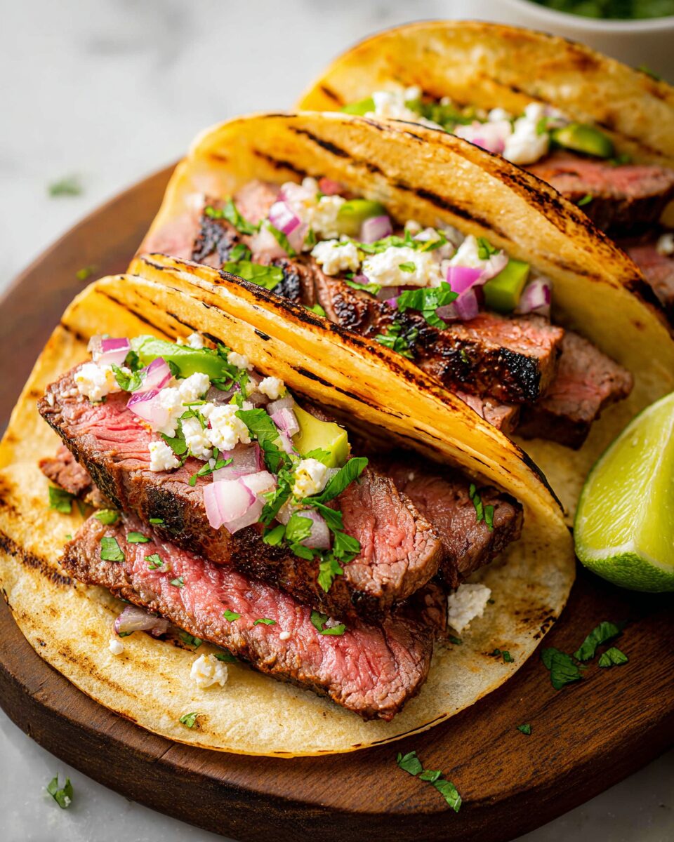 Grilled Steak Tacos with Fresh Lime and Cilantro