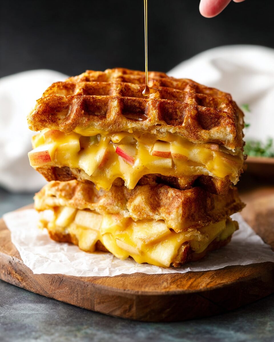 Apple Cheddar Waffle Sandwich