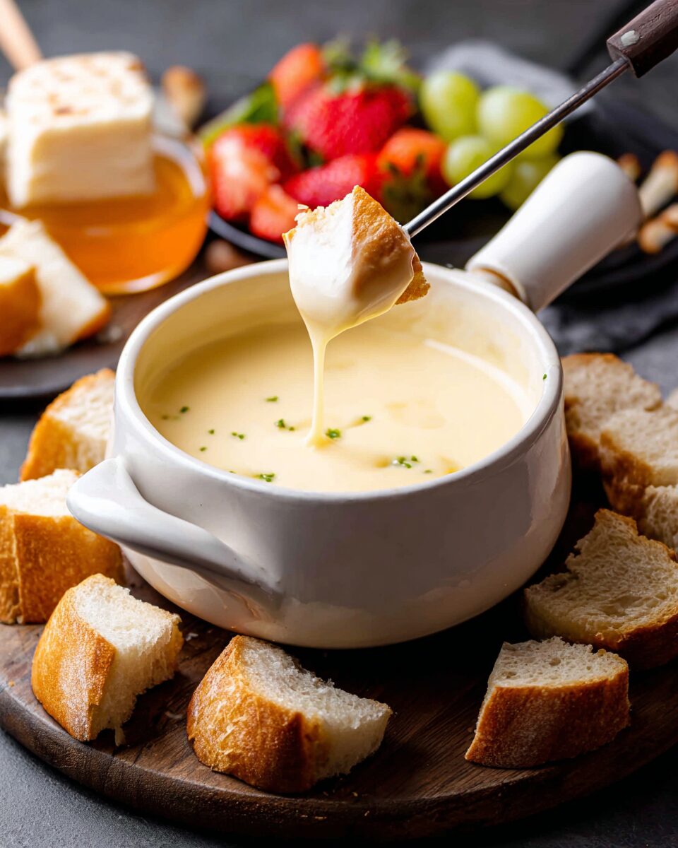 Easy Cheese Fondue with Grilled Bread