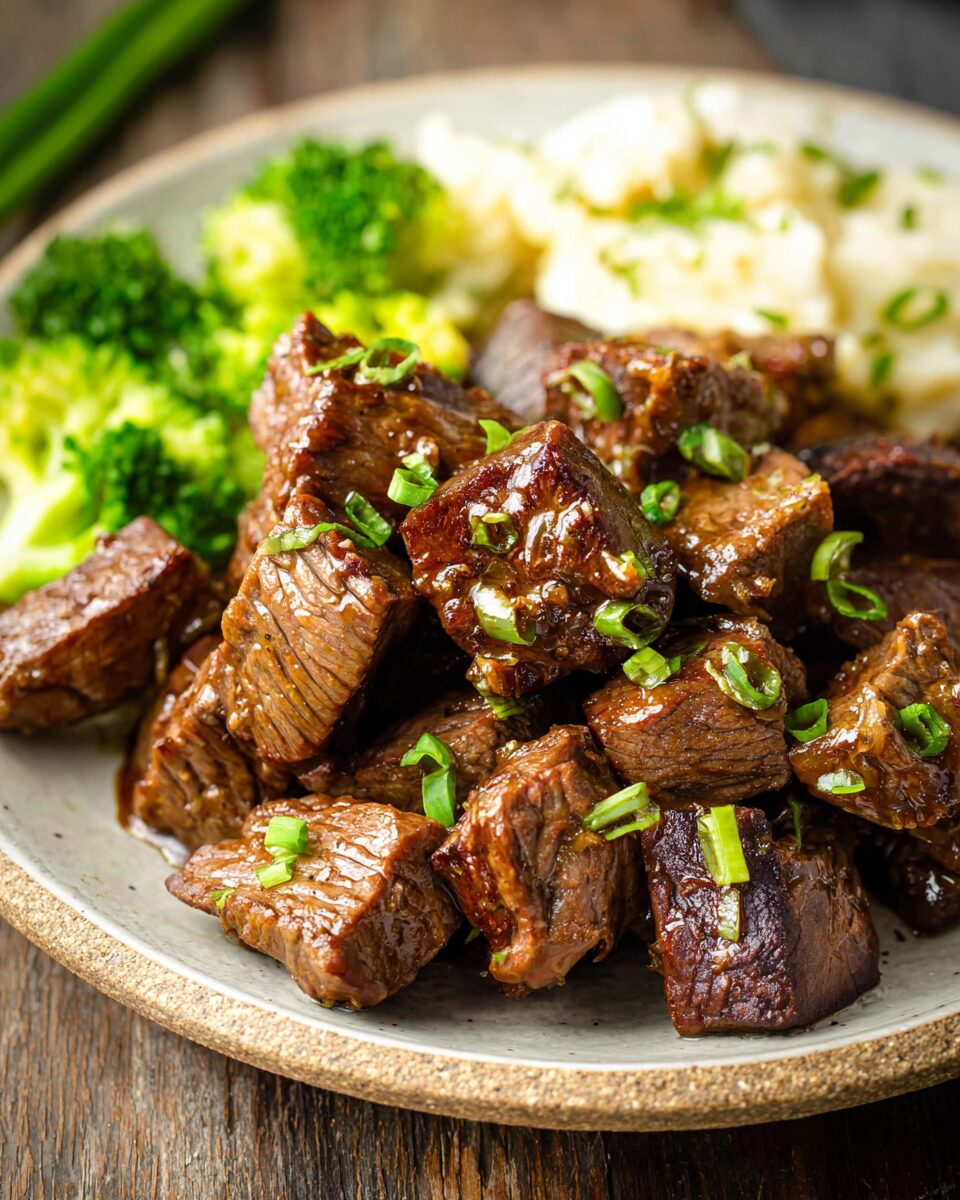 Tender Crockpot Steak Bites with Garlic Butter