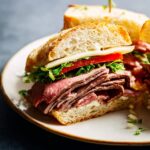 Towering Roast Beef Toast Stack