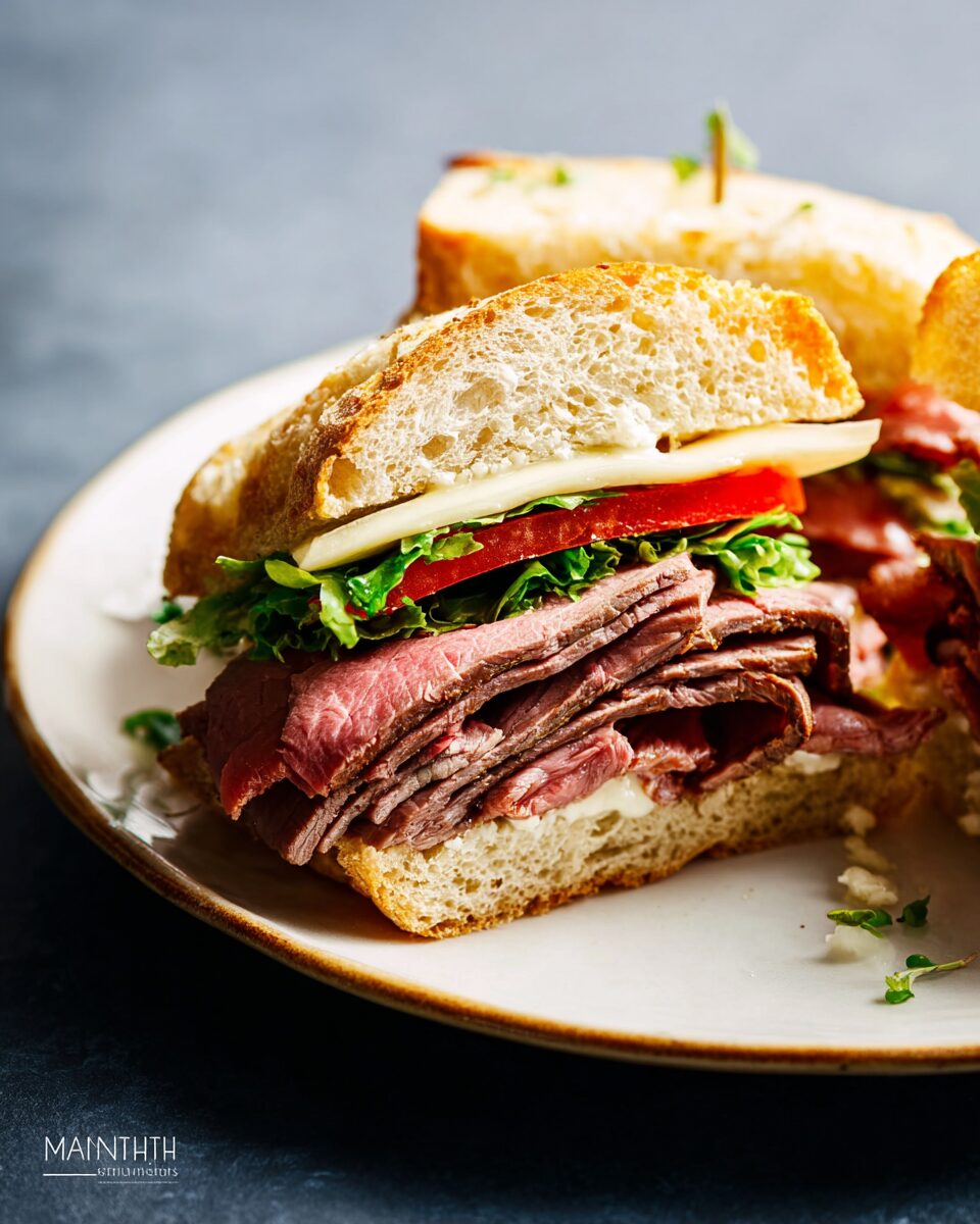 Towering Roast Beef Toast Stack