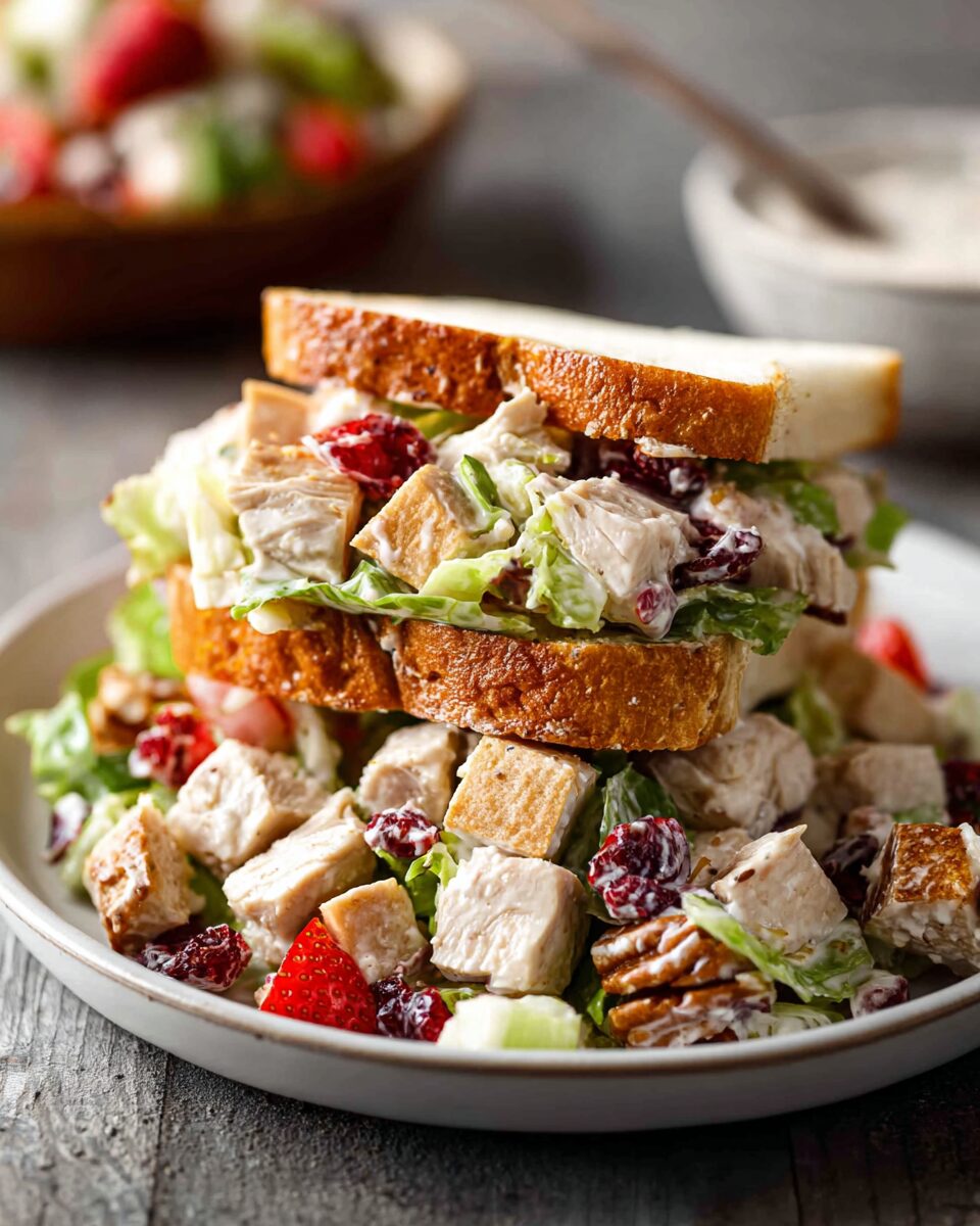 Creamy Turkey Salad with Cranberries and Pecans