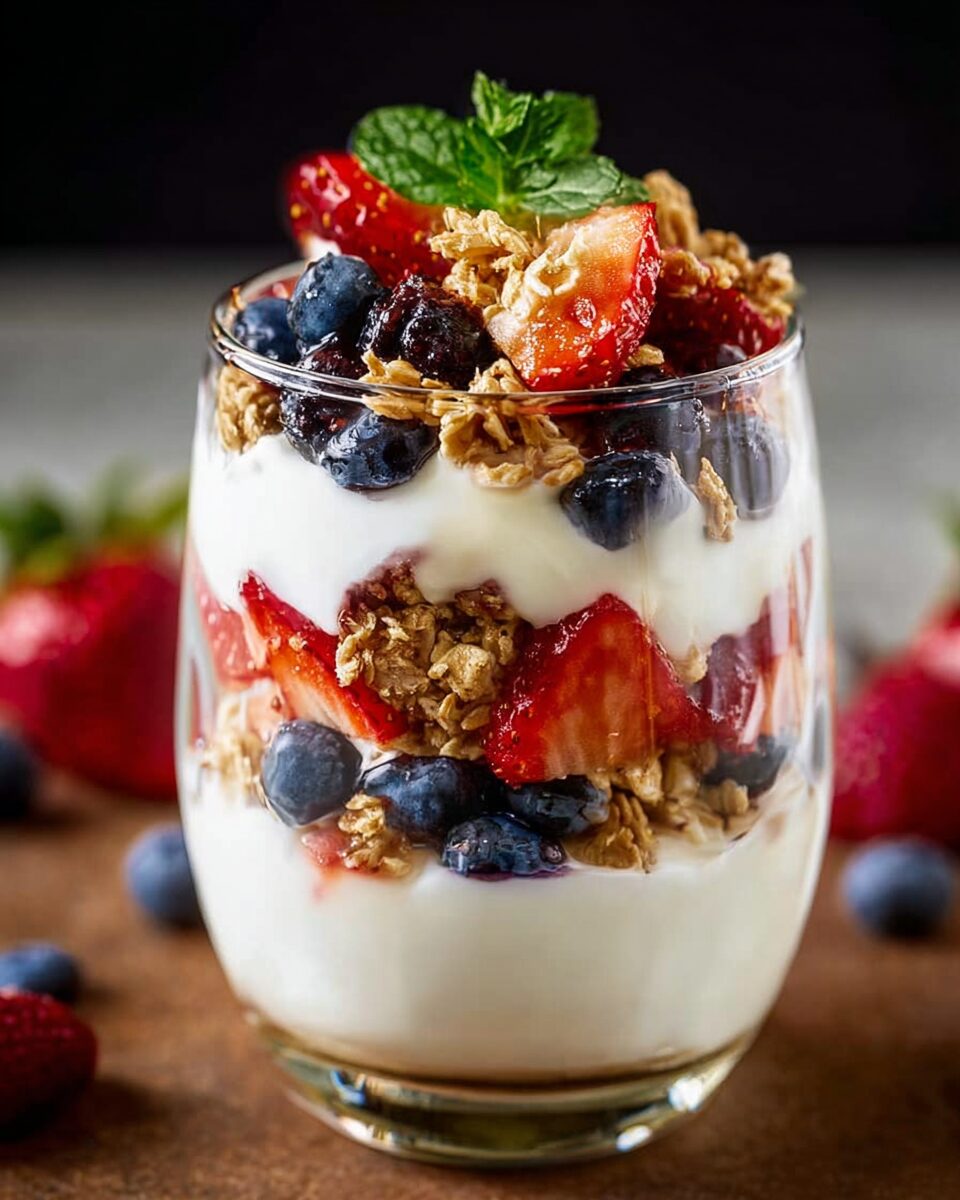 Creamy Yogurt Parfait with Fresh Berries and Crunchy Granola