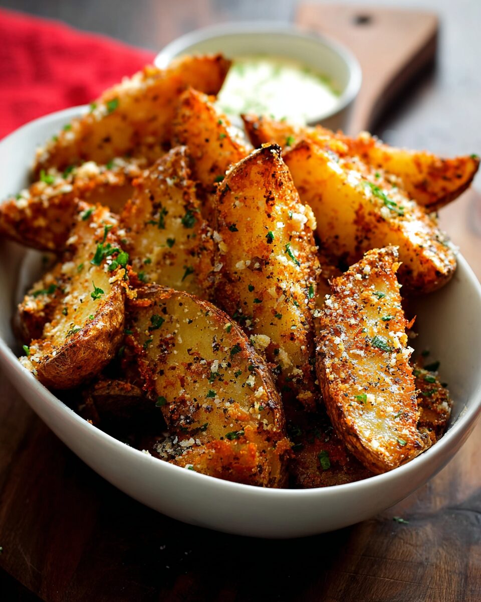 Parmesan Garlic Baked Potato Wedges