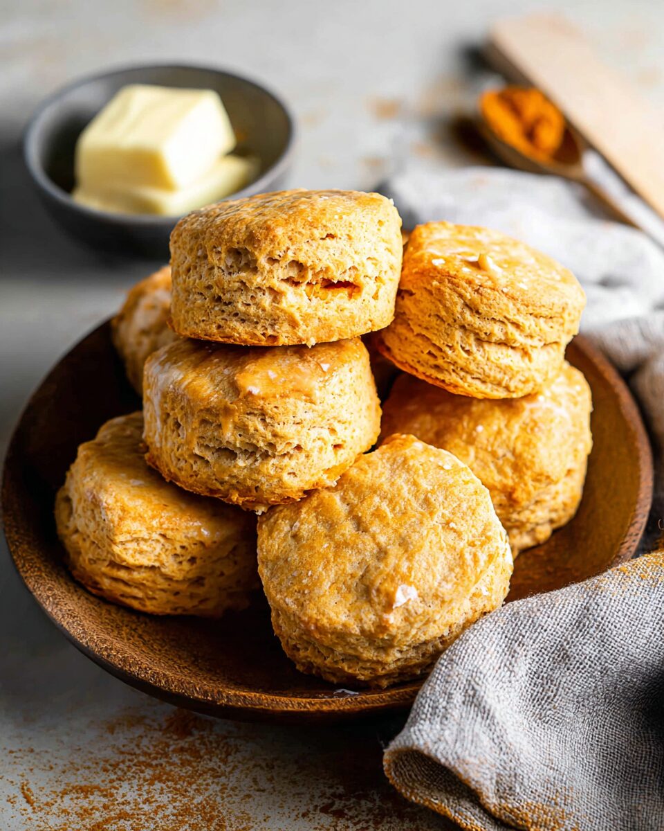 Flaky Southern Sweet Potato Biscuits with a Hint of Spice