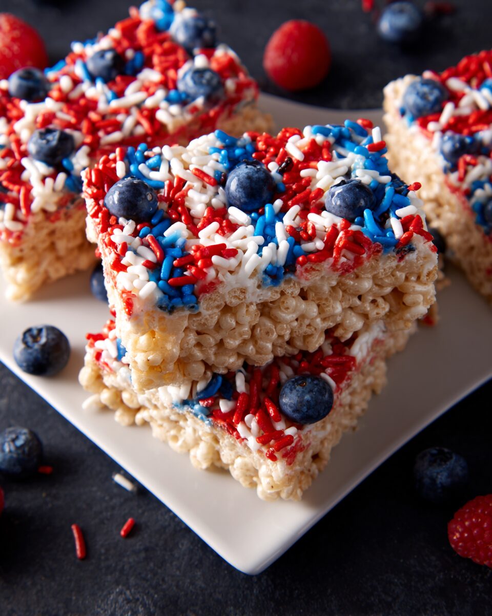 Red, White, and Blue Rice Krispies for the Ultimate Celebration