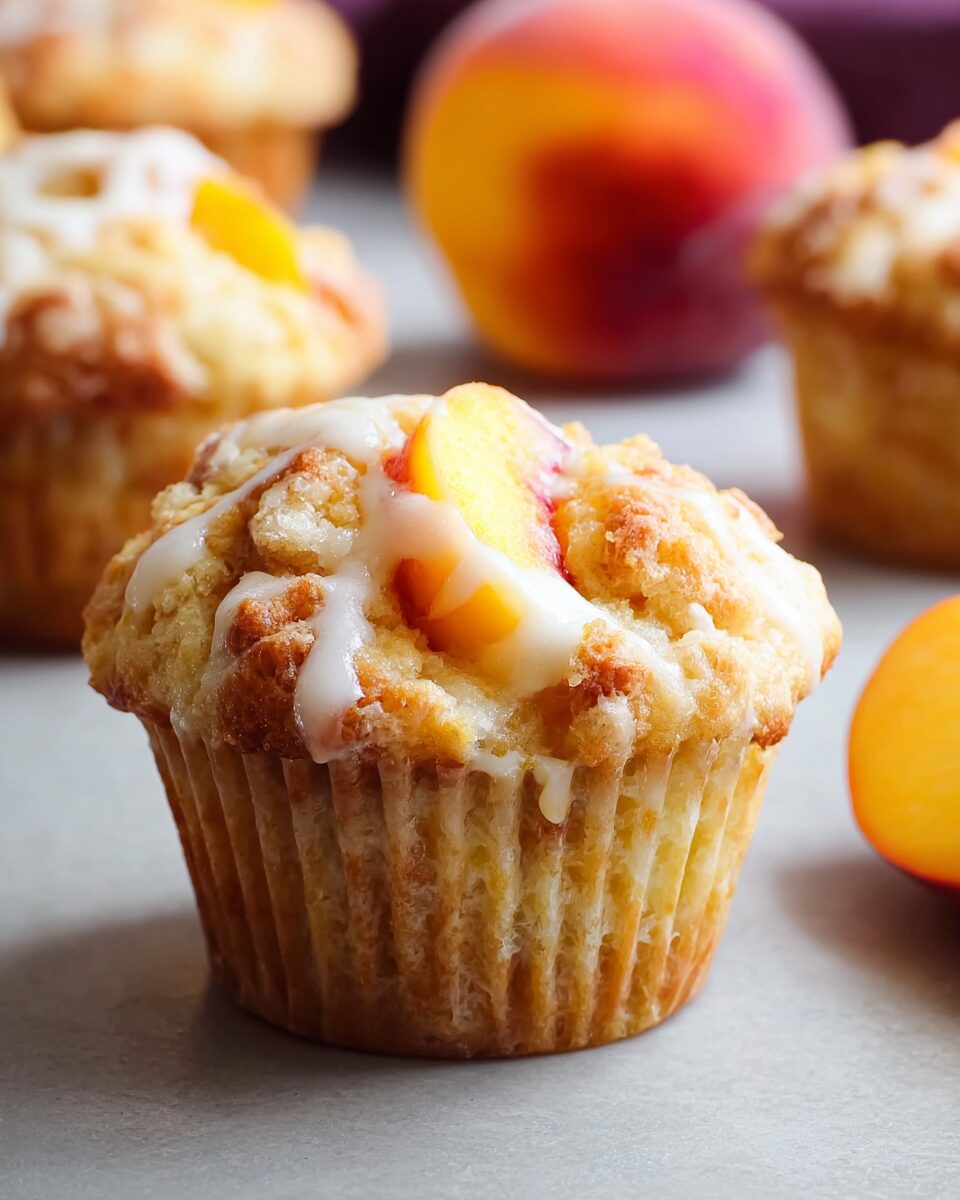 Sweet Peach Muffins with Creamy Delight