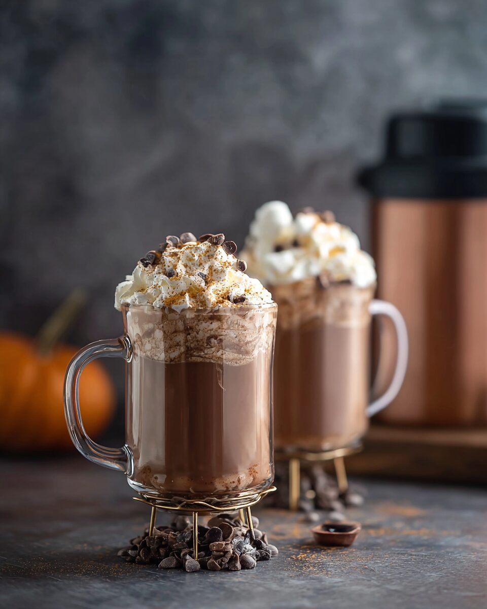 Pumpkin Pie Hot Chocolate with a Boozy Twist