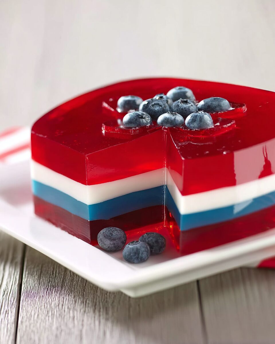 Festive Red, White, and Blue Gelatin Layers