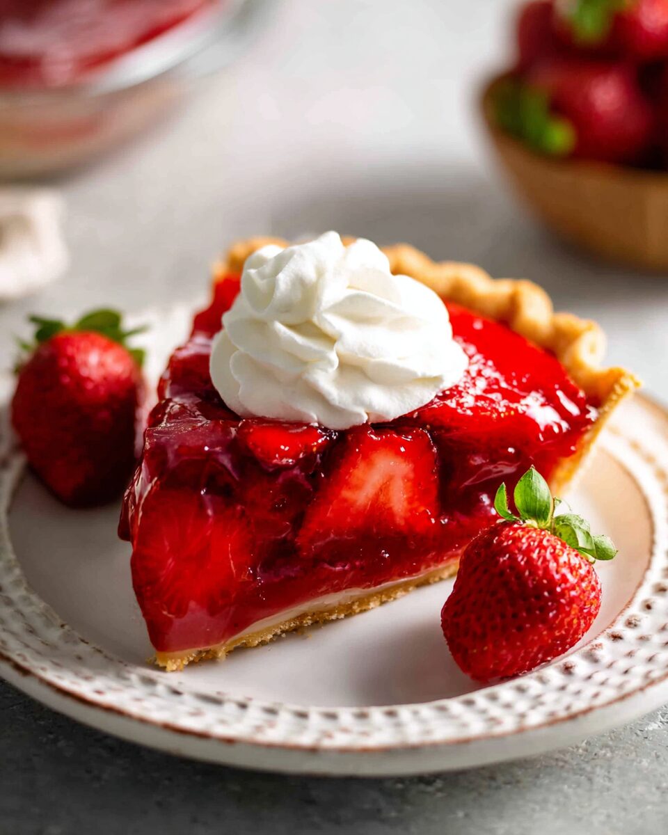 Creamy Strawberry Jello Pie with a Flaky Crust