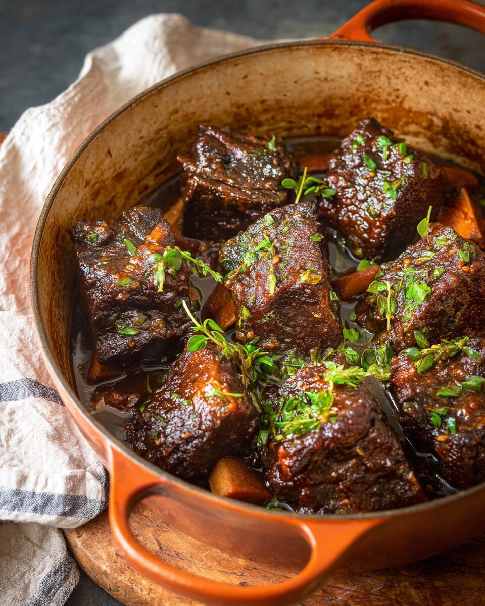 Slow-Cooked Honey Bourbon Glazed Short Ribs