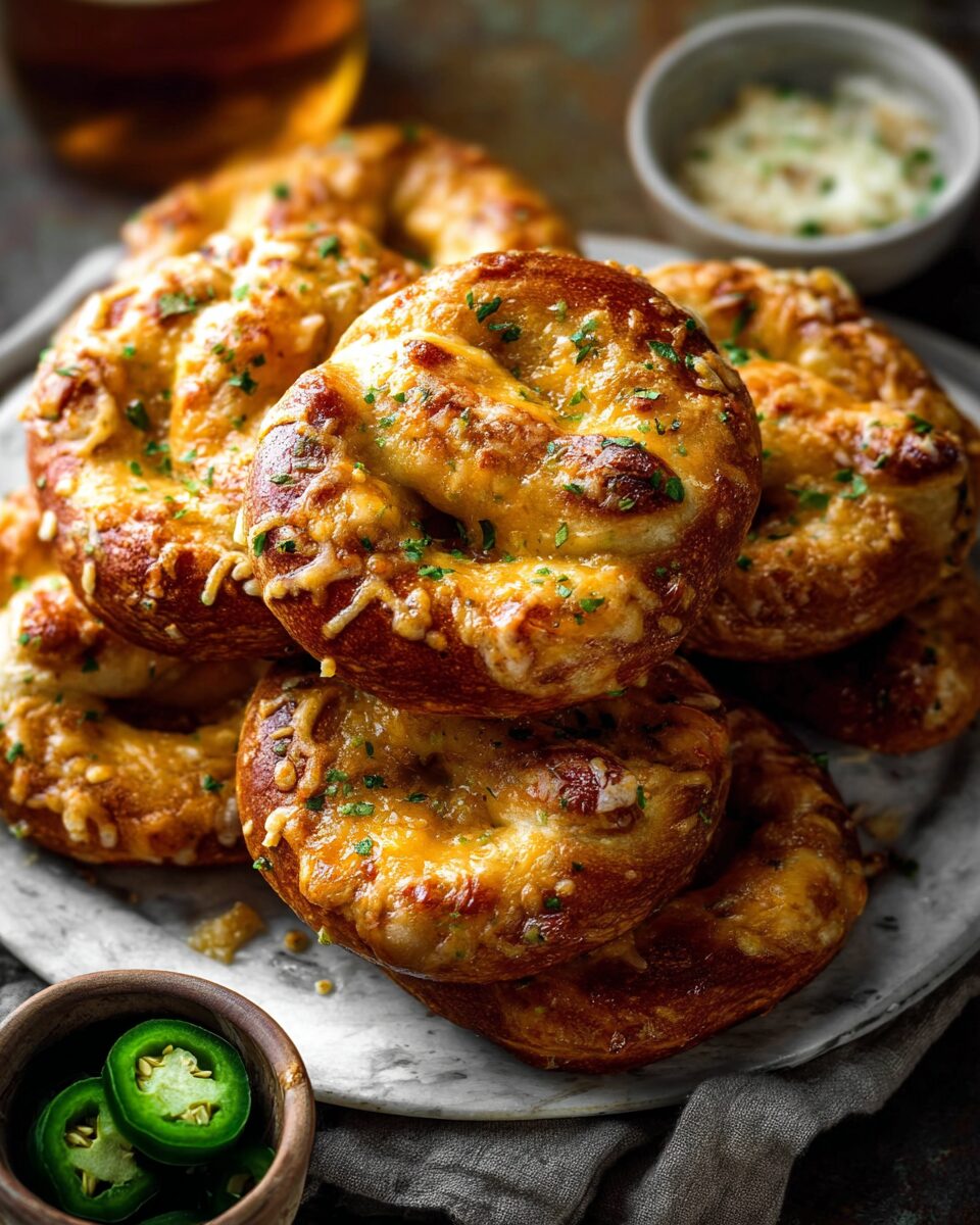Jalapeno Cheddar Soft Pretzels