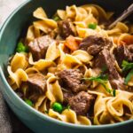 Slow-Cooked Beef and Noodles in a Savory Gravy