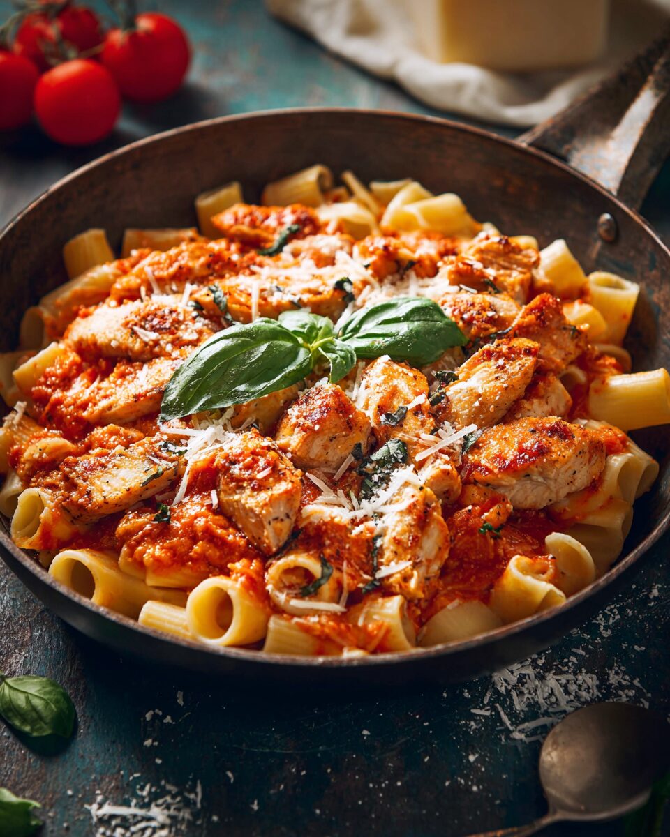 Chicken Parmesan Pasta Skillet