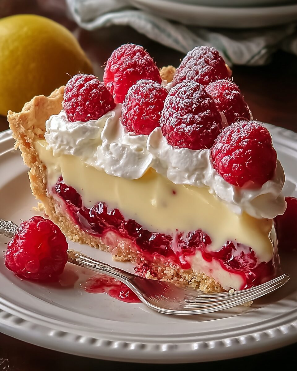 Lemon Raspberry Layered Pie