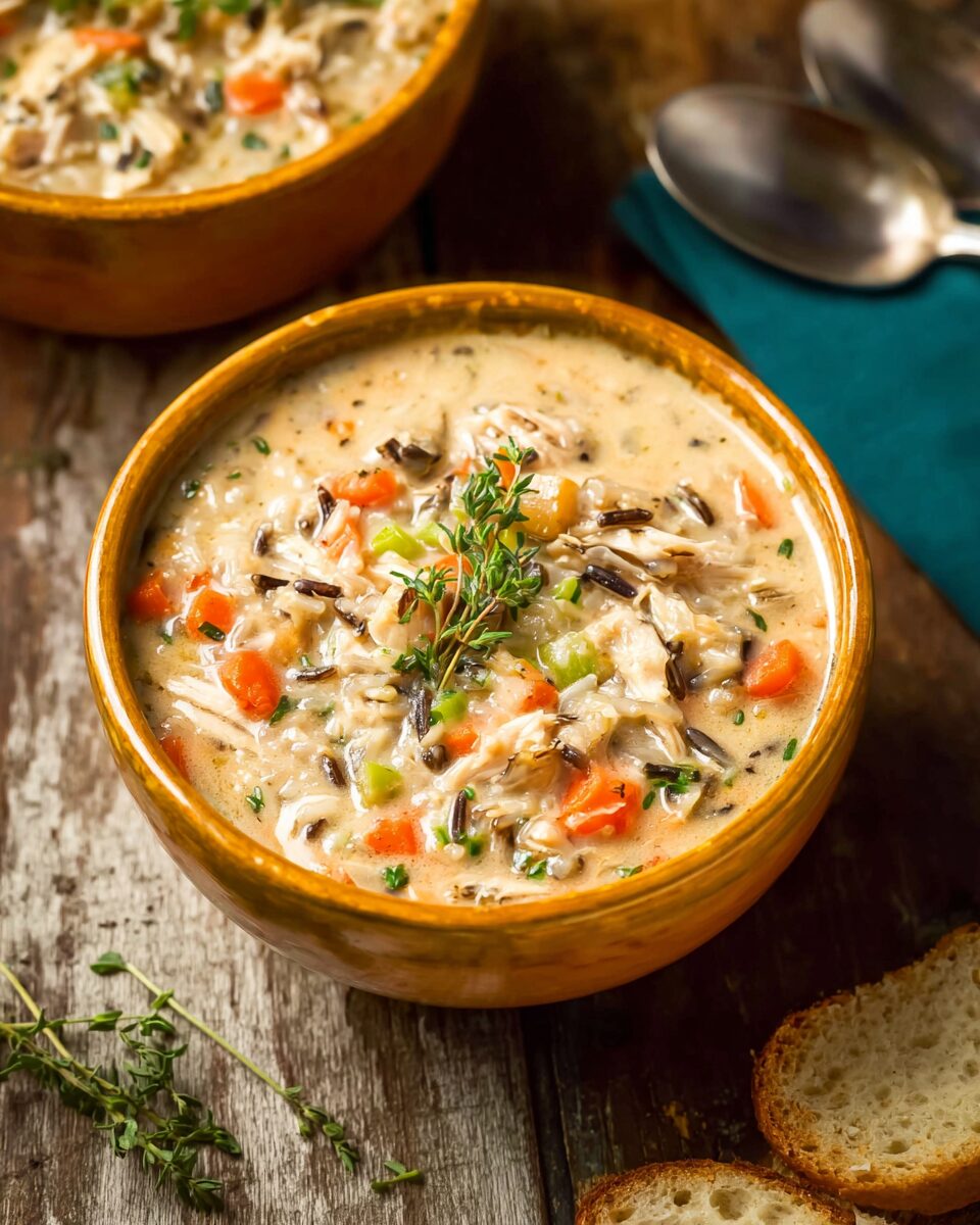 Creamy Turkey Wild Rice Soup with Vegetables