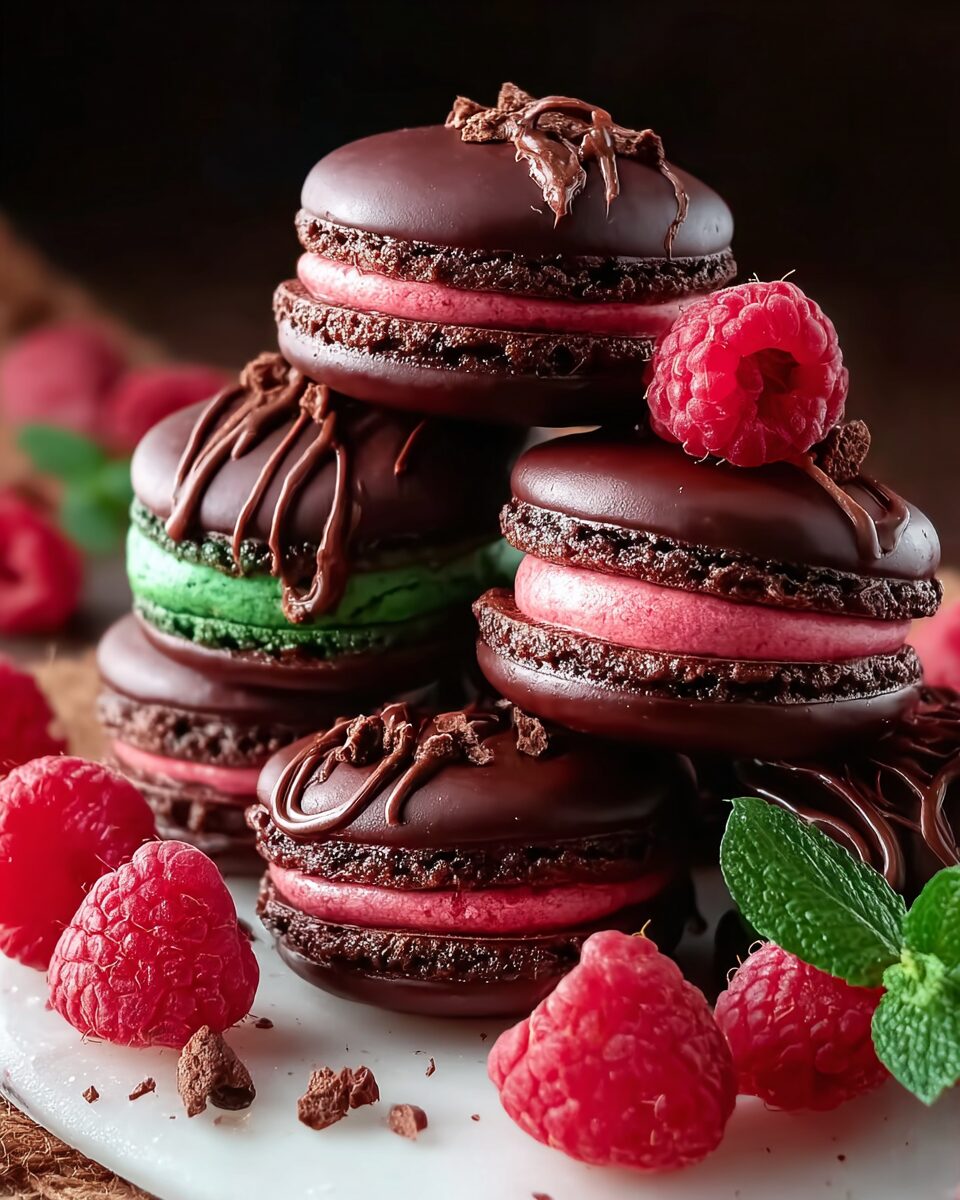 Ganache-Filled Raspberry Macarons