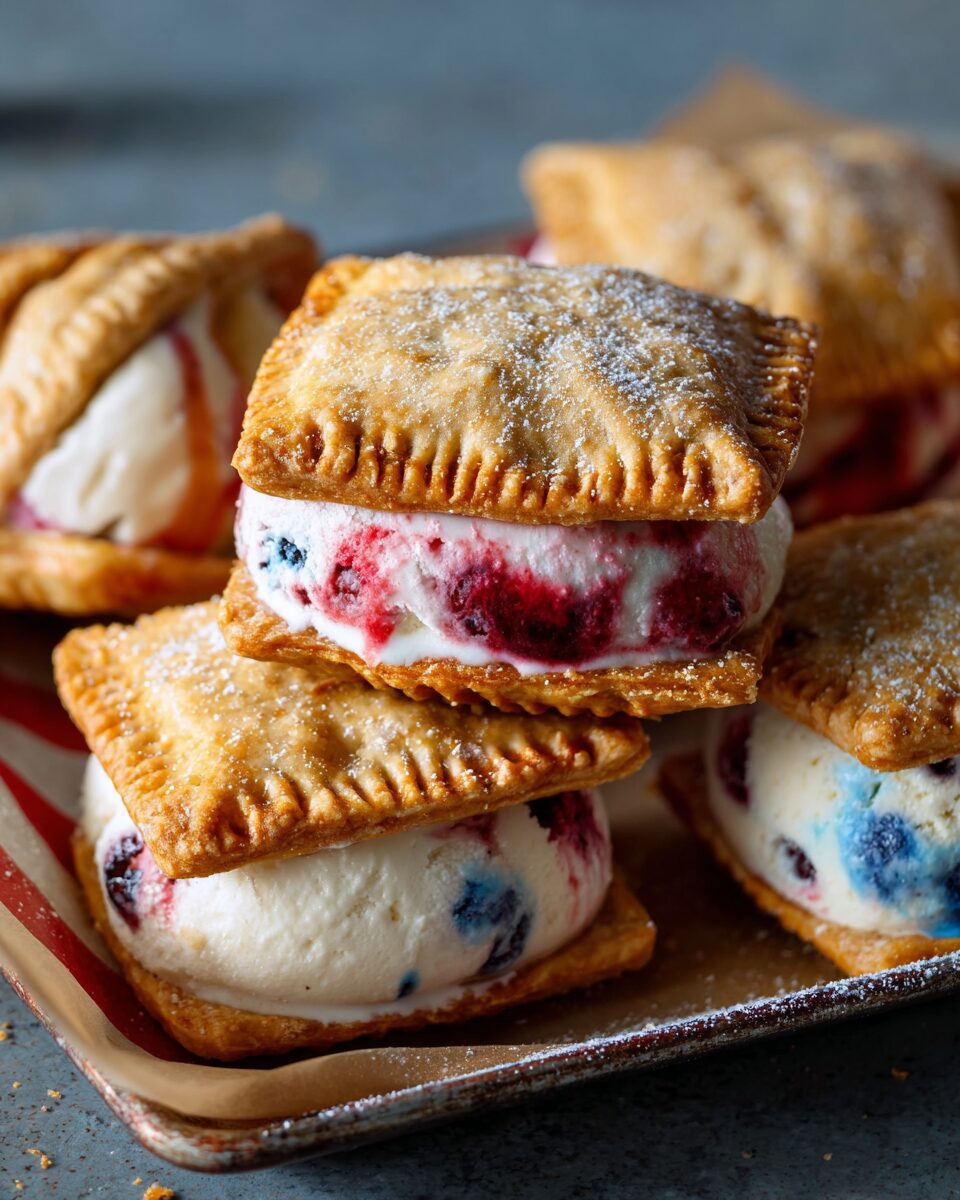 Red, White, and Blue Ice Cream Hand Pies