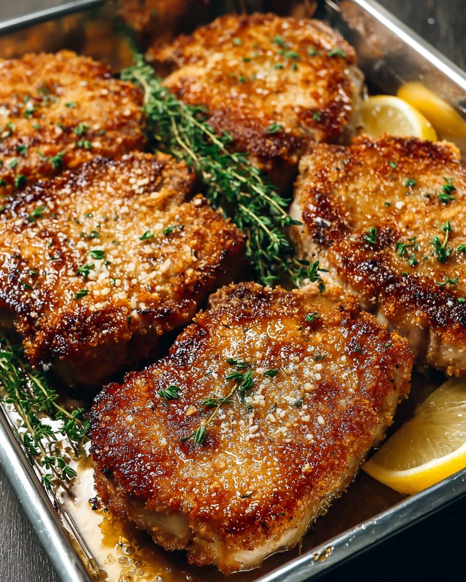 Crispy Parmesan Baked Pork Chops