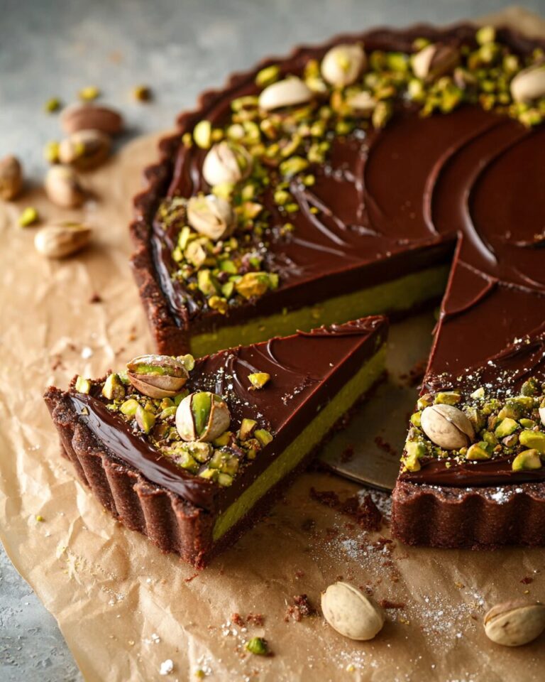 Decadent Chocolate Pistachio Tart with a Crunchy Twist