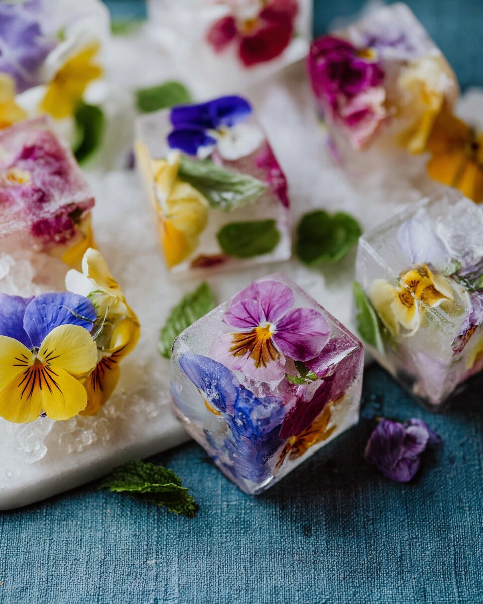Edible Flower Ice Cubes