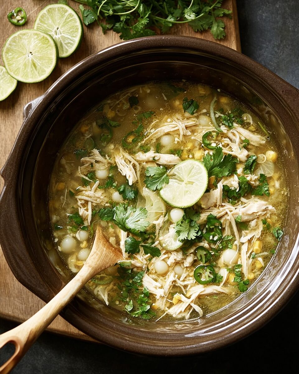 Slow Cooker Chicken Pozole Verde