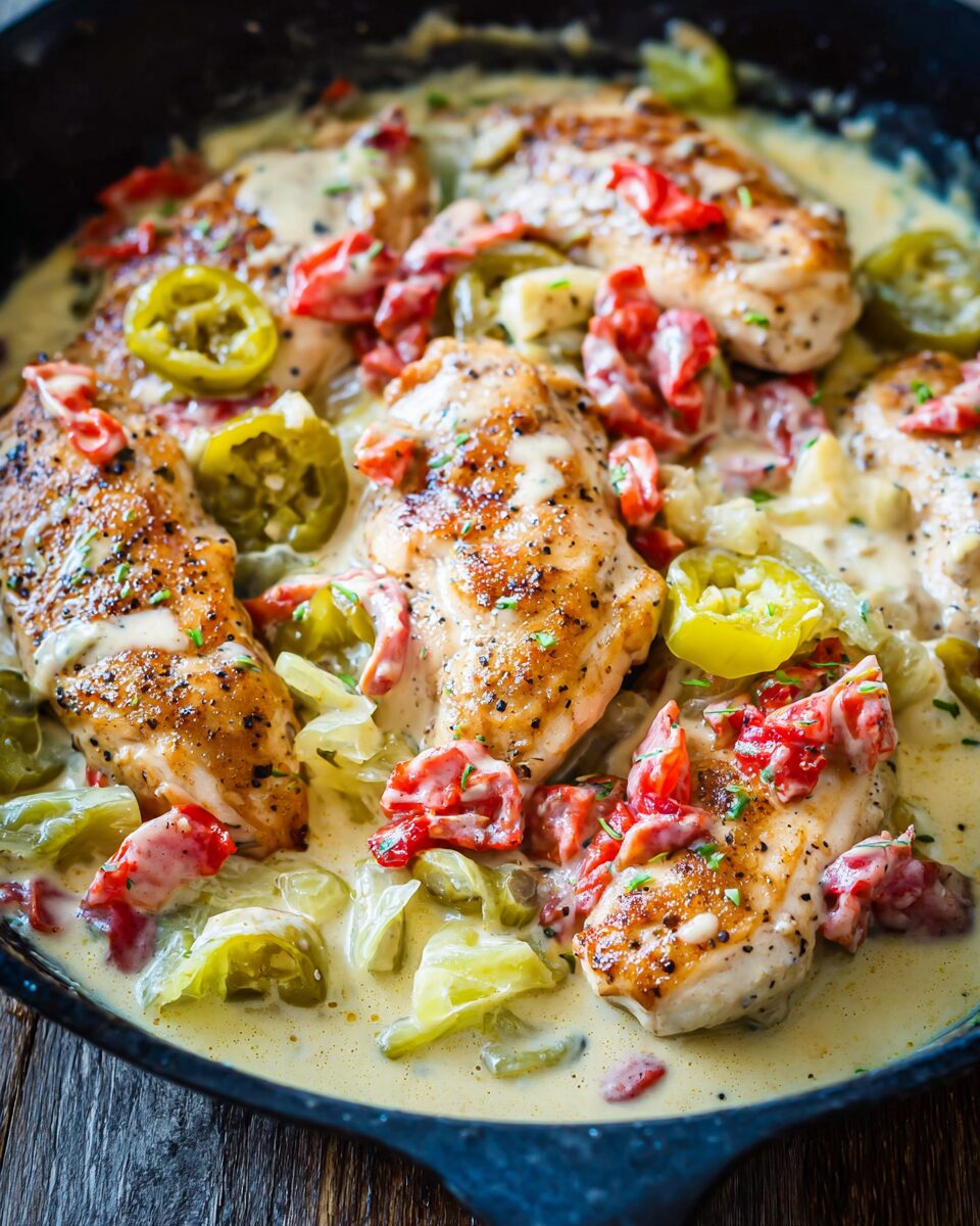 Creamy Pepperoncini Chicken Skillet