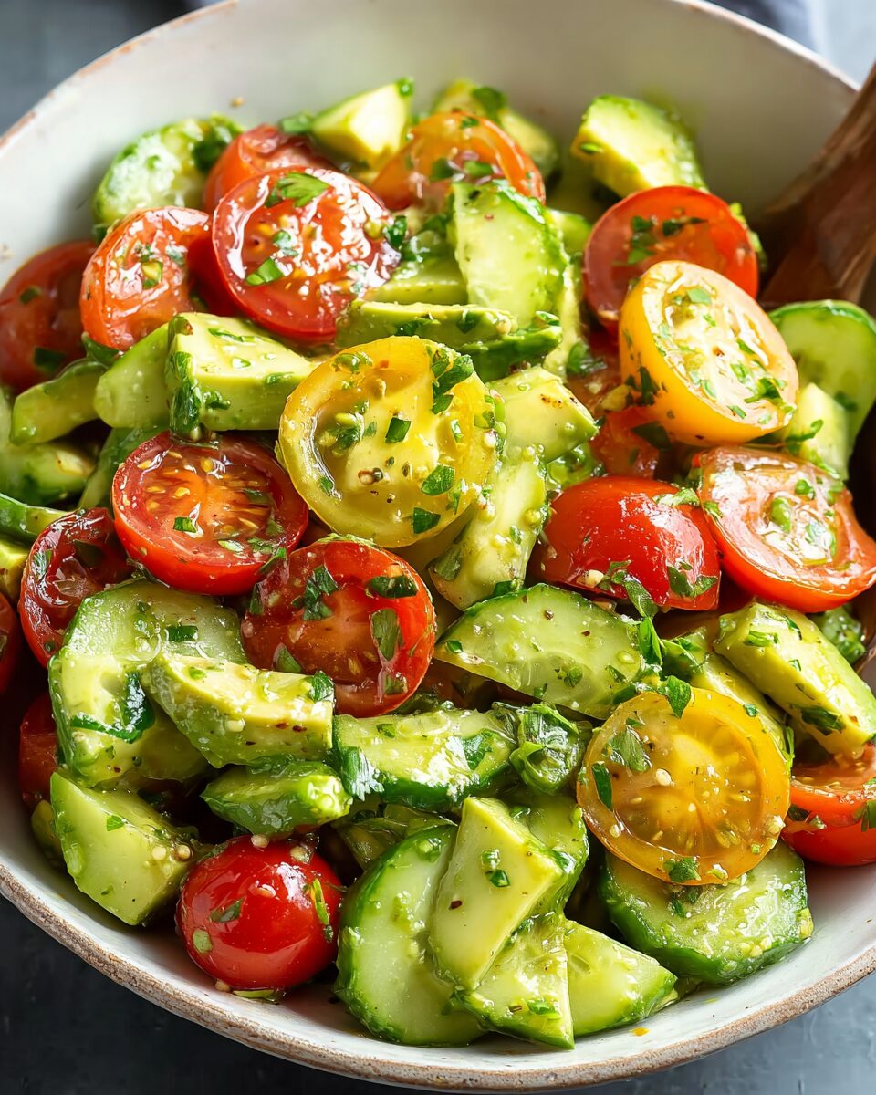 Cucumber, Tomato, and Avocado Salad