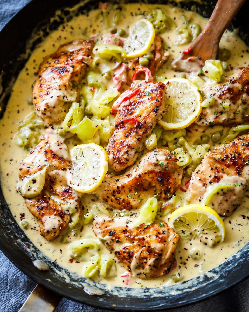 Creamy Pepperoncini Chicken Tender Skillet
