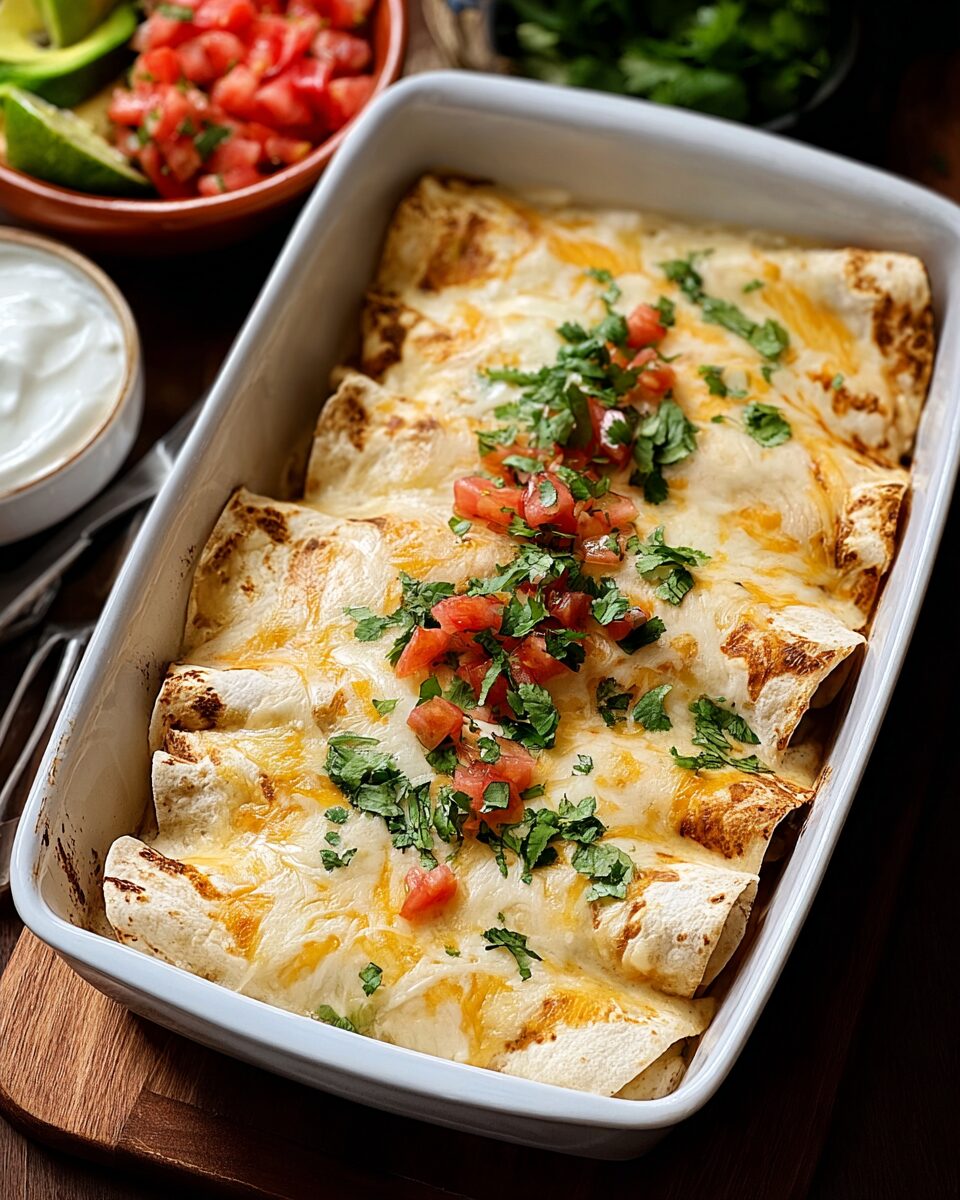 Creamy White Chicken Enchiladas