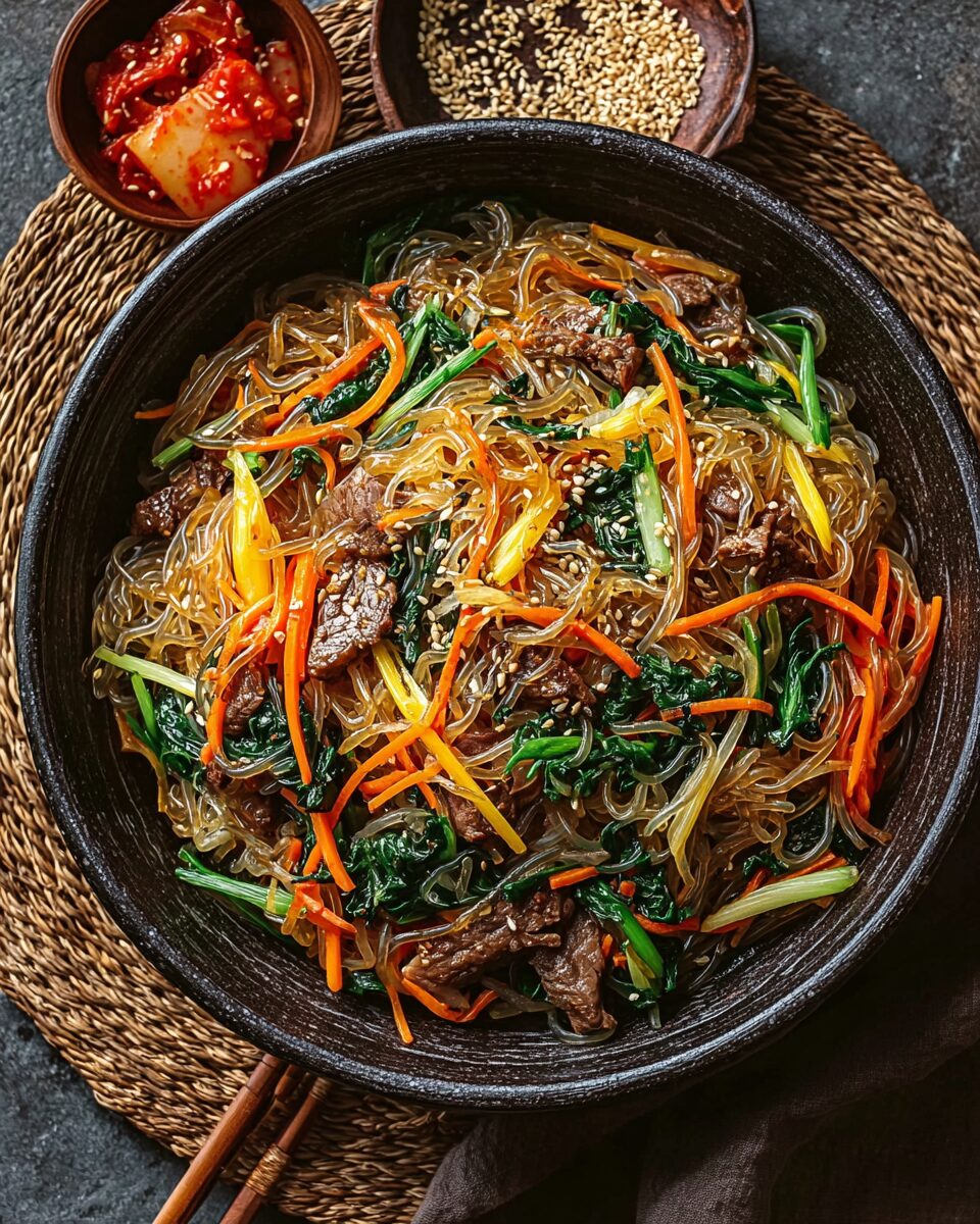 Japchae (Korean Glass Noodles Stir-Fry)