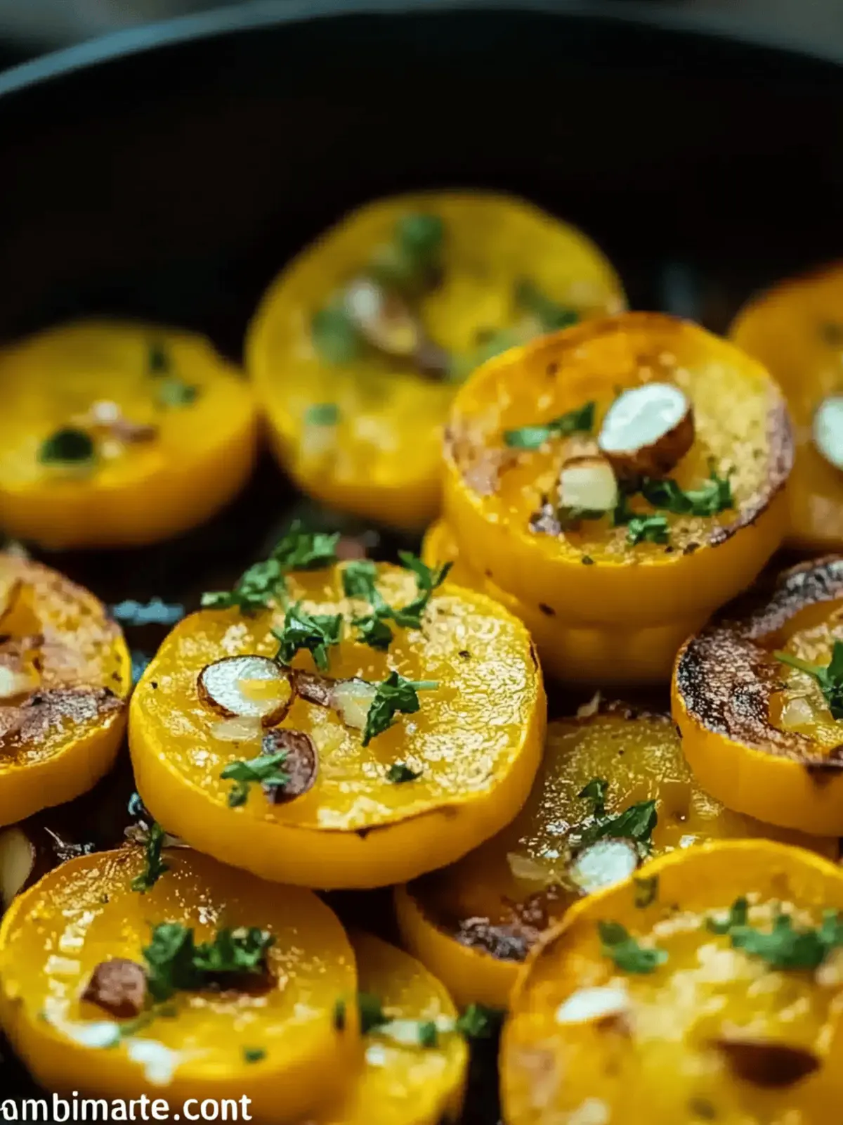 Savory Simple Roasted Patty Pan Squash with Garlic and Herbs