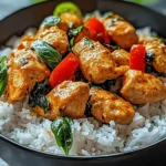 Spiced Coconut Basil Chicken with Rice: A Flavorful Delight