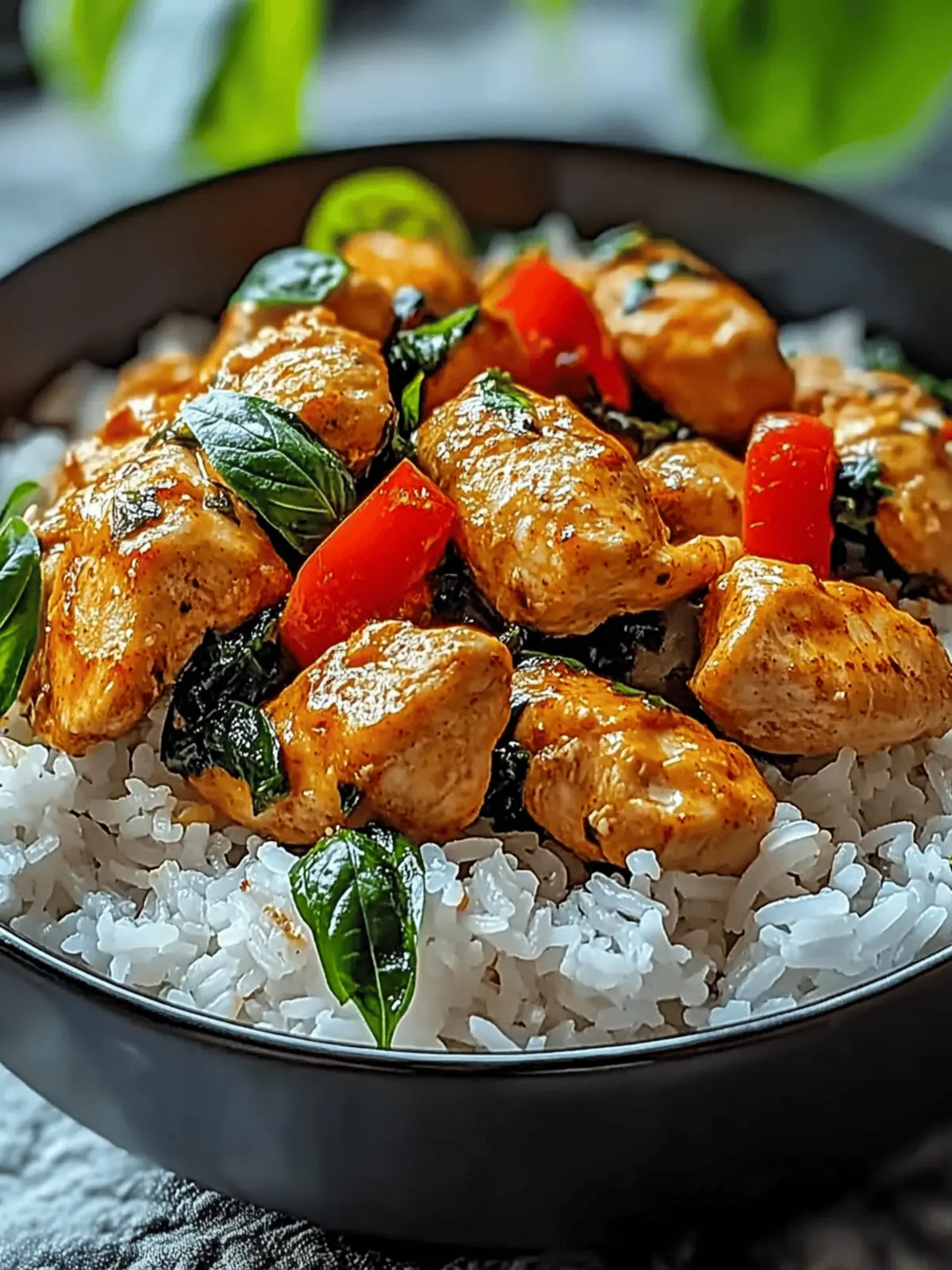 Spiced Coconut Basil Chicken with Rice: A Flavorful Delight