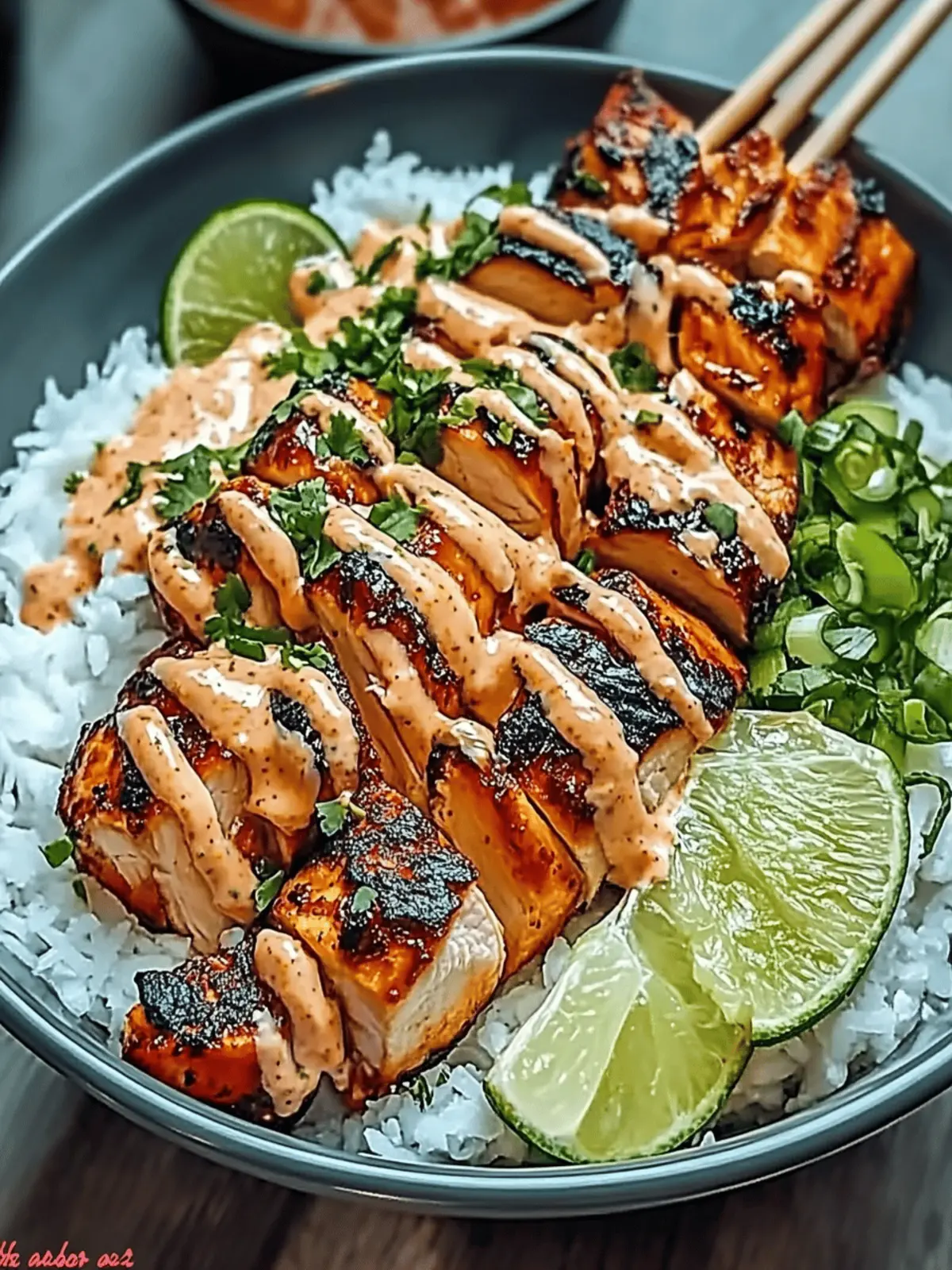 Sweet Chili Chicken Bowl with Coconut Lime Drizzle